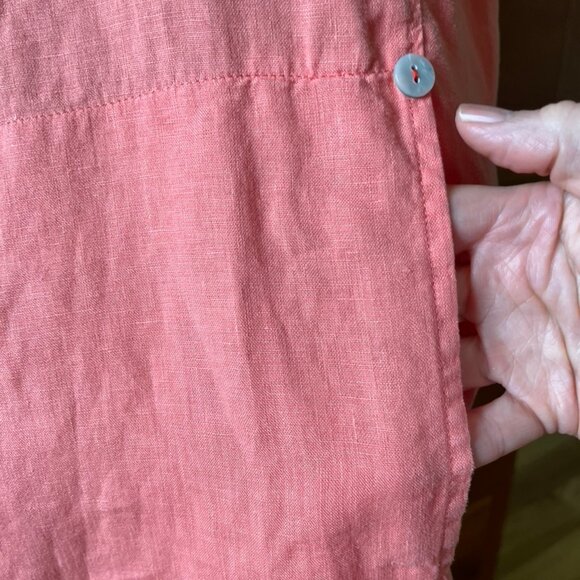 Salmon Linen Eileen Fisher Shift, L - Picture 4 of 8